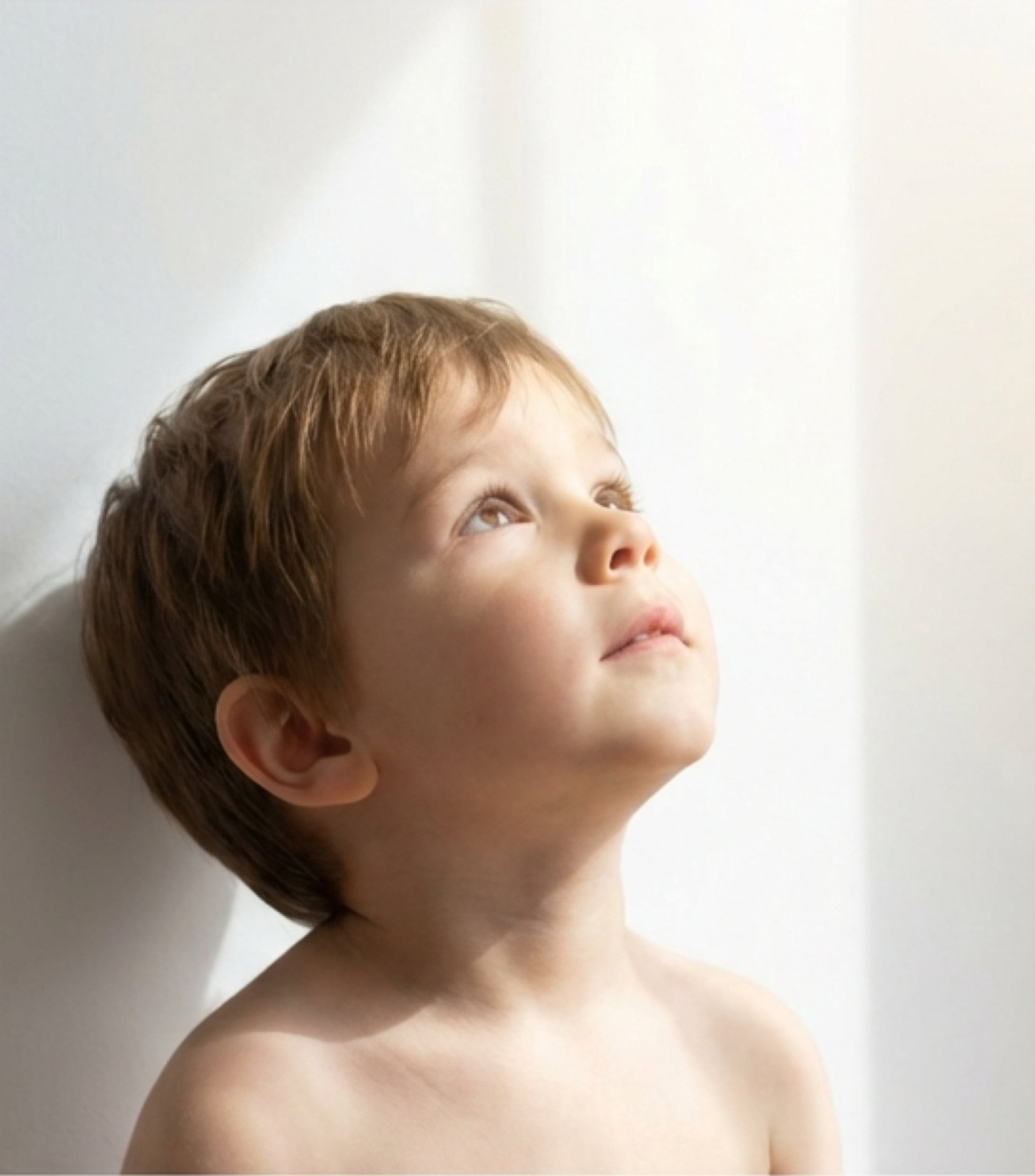 A child looking up with hope